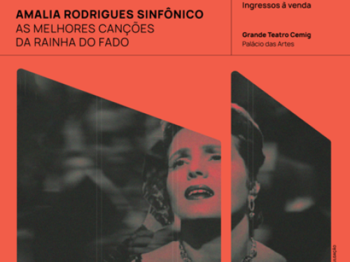 Cartaz de divulgação do evento: Amalia Rodrigues Sinfônico: As Melhores Canções da Rainha do Fado