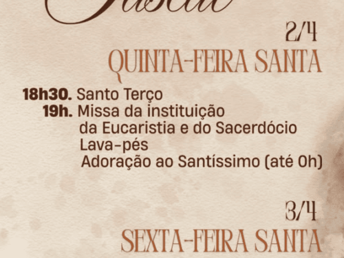 Semana Santa 2026 do Santuário Arquidiocesano São Francisco de Assis