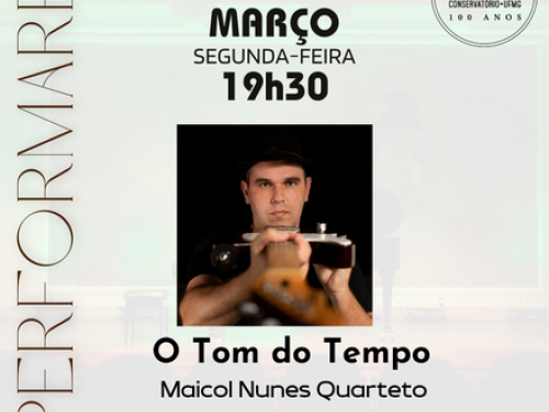 Flyer oficial com imagem do artista Maicol Nunes Quarteto
