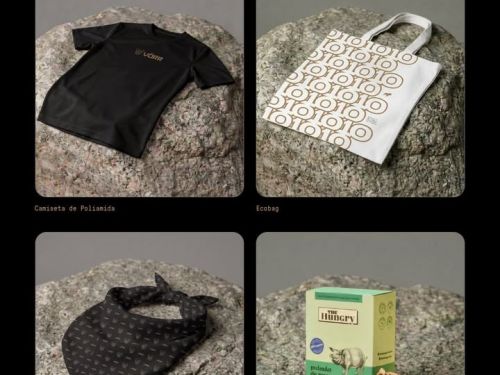 foto ilustrativa do kit cão contendo um camisa preta, bolsa branca, bandana e biscoitinhos para o cão 