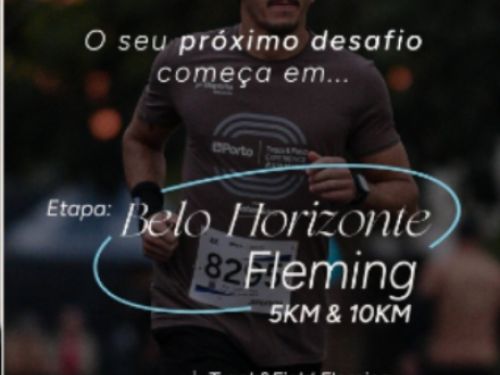 Flyer com imagem de corredor e divulgação do evento