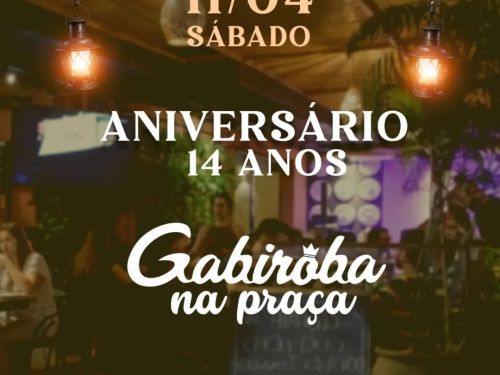 Foto convidativa para o Gabiroba na praça, evento que celebra 14 anos 