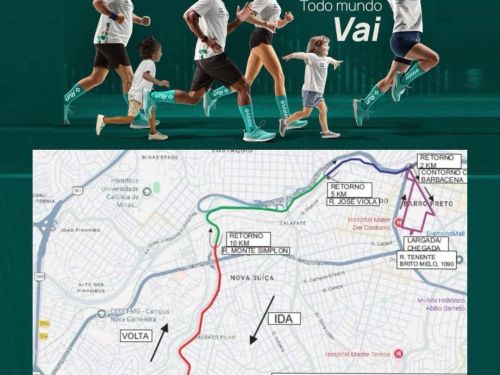 Foto informativa mostrando os percursos da corrida dentro do google maps 