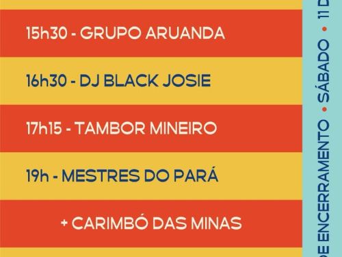 Foto informativa sobre o cronograma do ultimo dia do evento, dia 11