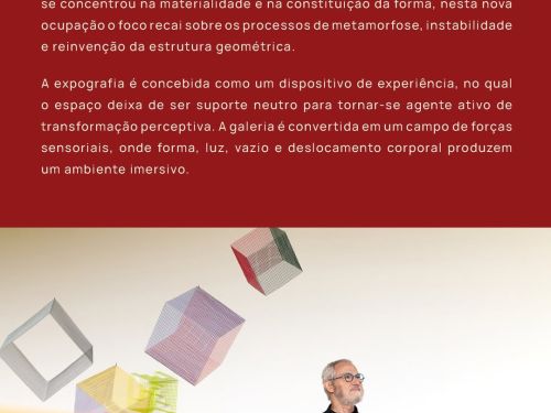 Foto contextual sobre do que se trata a exposição juntamente com a foto do artista 