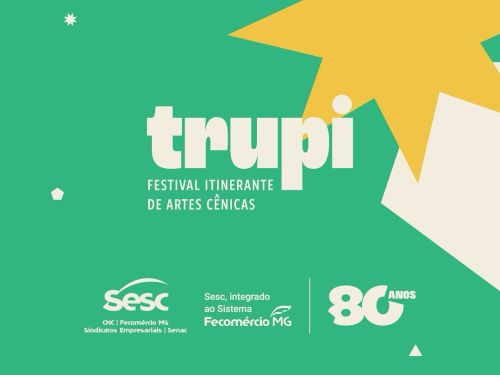 Foto de capa do festival com fundo verde, simbolos geograficos na cor branca e amarela e titulo do festibal em branco 