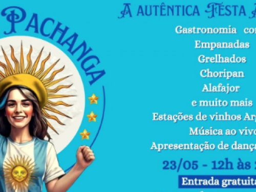 Cartaz ilustrativo de divulgação da festa La Pachanga - A autêntica festa Argentina