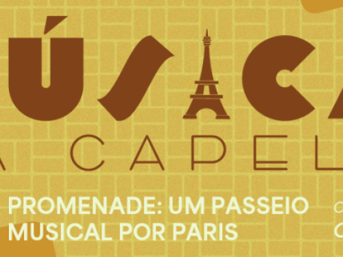 Flyer ilustrativo de divulgação do evento Música na Capela: Outro Gato - Promenade: um passeio musical por Paris 