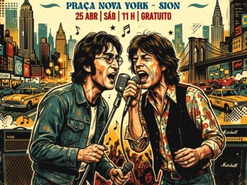 Flyer ilustrativo do evento Beatles & Stones Songs na Praça Nova York