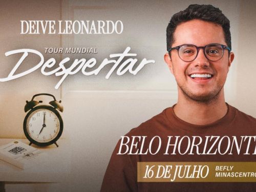 Foto de divulgação da Tour "Tour O Despertar" de Deive Leonardo, com data e local do evento