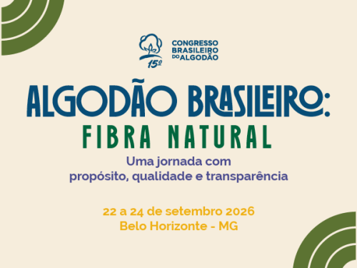 Foto de capa de divulgação para o 15º Congresso Brasileiro do Algodão