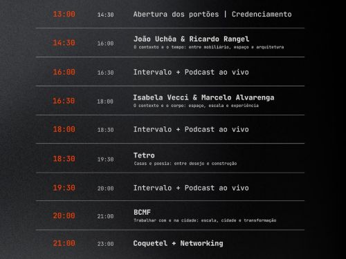Foto da programação do evento 