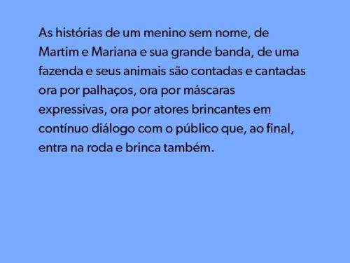 Foto textual sobre o espetáculo 