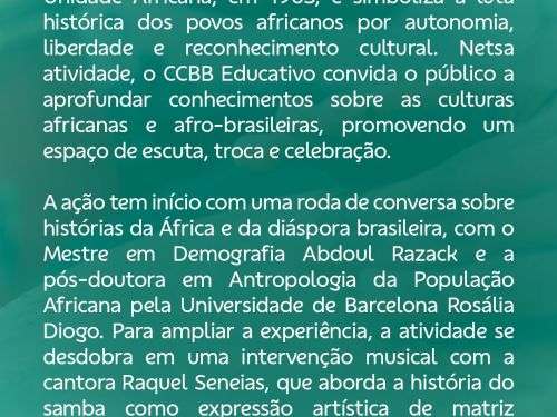 Foto descritiva sobre o evento "Canjerê- Dia Internacional da África"
