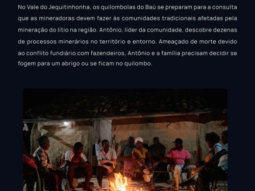 Foto descritiva sobre o que se tratá o filme "Cacimba"