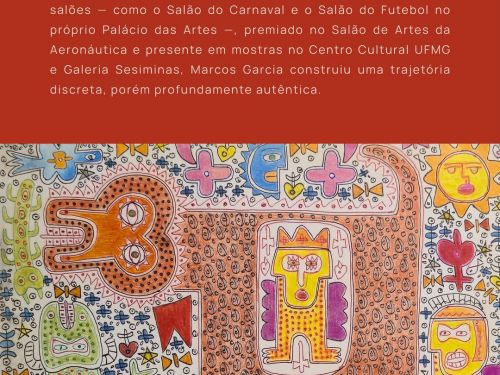 Foto descritiva sobre a exposição do Marcio Garcia