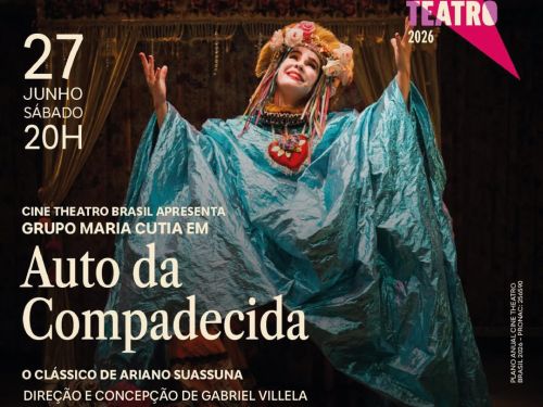 Foto de capa de divulgação para o espetáculo "o auto da compadecida"