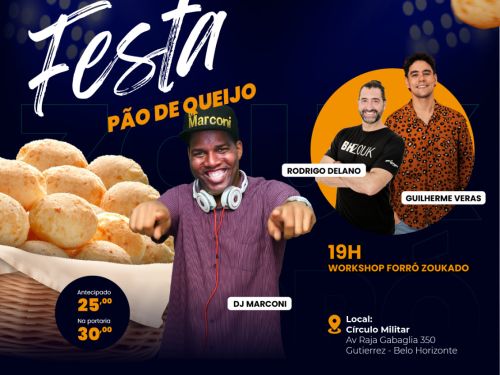 folder em azul do evento BH lambada & Zouk Brasileiro
