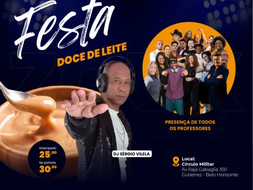 folder em azul do evento BH lambada & Zouk Brasileiro