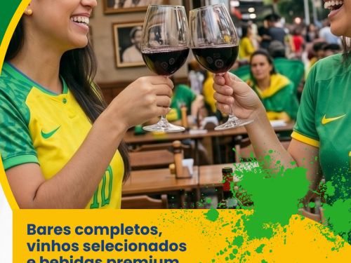 Foto de duas pessoas rindo e segurando taças de vinho 