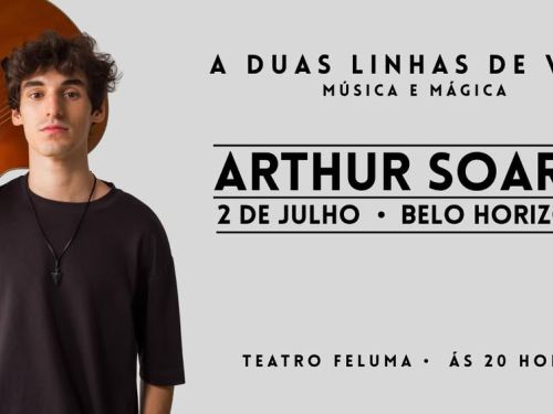 Foto de capa para o show da Arthur Soares, contendo foto do cantor, dias do evento