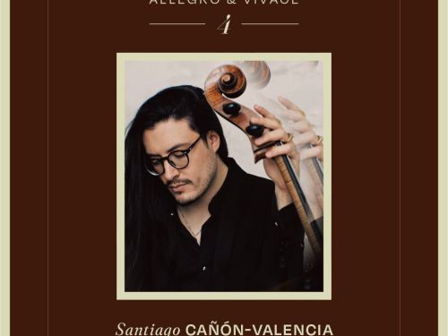 Foto de capa da serie da Filarmônica de Minas Gerais "Allegro e Vivace 4", com foto central do violinista colombiano Santiago Cañón-Valencia