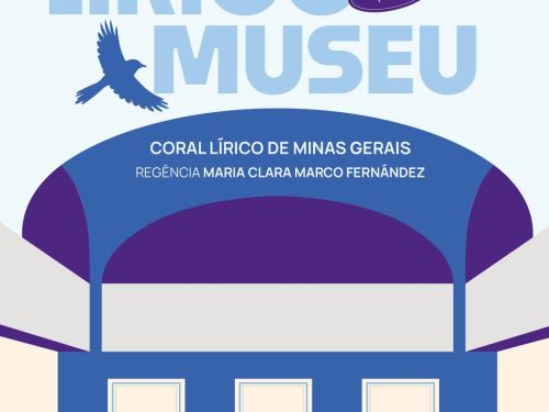Foto de capa em tons de azul, com a representação de um teatro e pássaros voando 