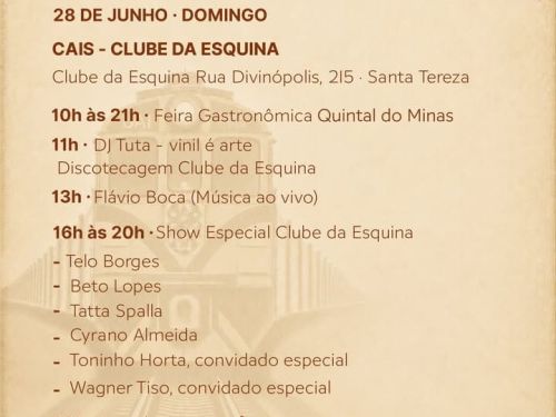 Foto da programação do festival no dia 28 de junho de 2026