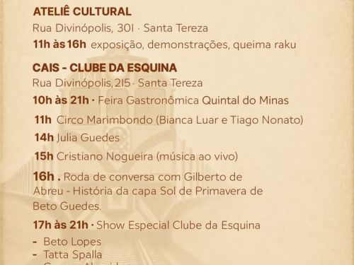 Foto da programação do festival no dia 27 de junho de 2026