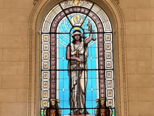 Foto do vitral do CCBB 