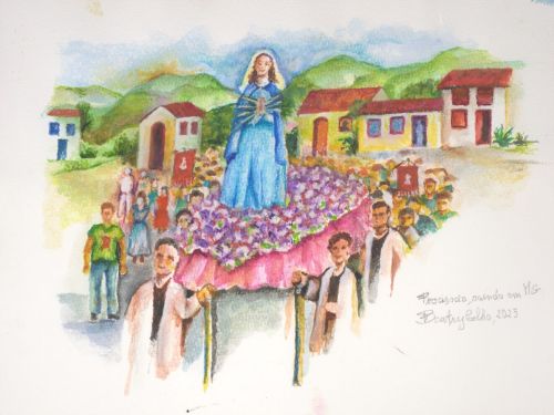 Foto da arte nomeada "Procissão saindo em MG" por Beatriz Coelho