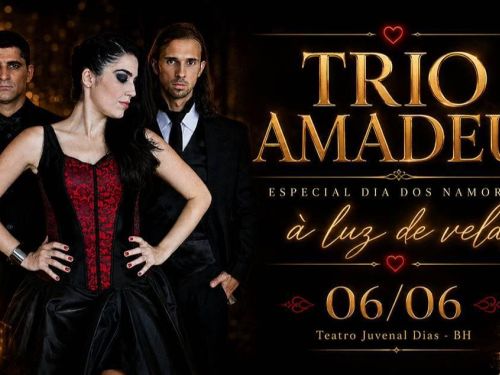 Foto de capa do Trio "Amadeus" com data, local e horario para o evento 