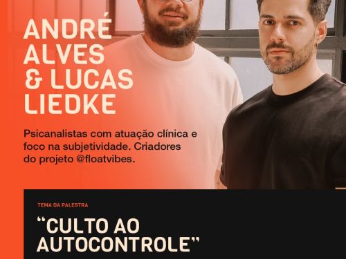 Foto descritiva sobre os palestrantes Andre Alves e Lucas Liedke 