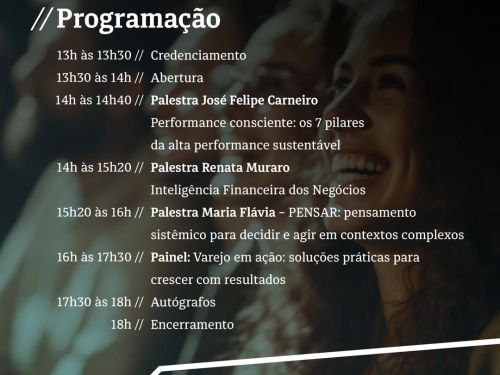 foto descritiva da programação do evento 