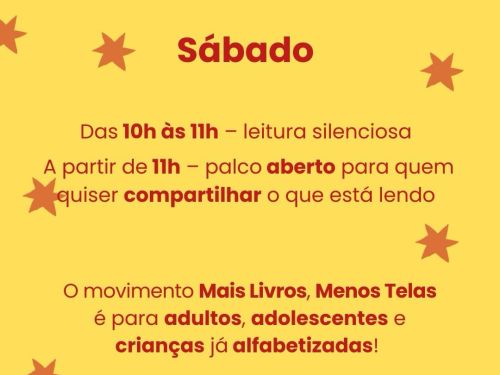 Foto descritiva alertando o dia e o horario da programação 