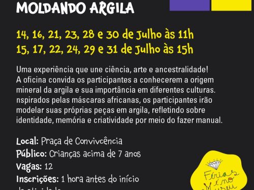 Programação da oficina "Moldando Argila"