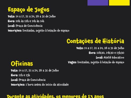 Foto de resumo da programação completo do evento 