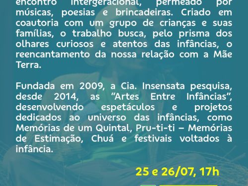 Foto descritiva sobre o que consiste o espetáculo do grupo "Brinquedos no chão"