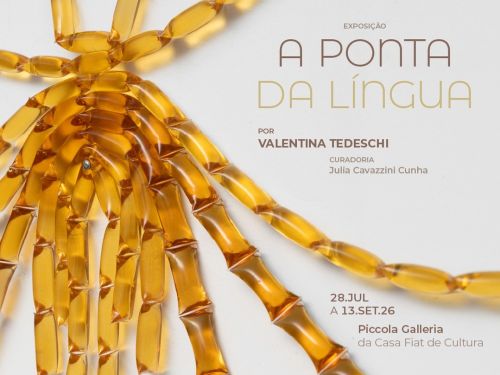 Foto de capa de divulgação do exposição " A ponta da língua", de Valentina Tedeschi na casa Fiat. 