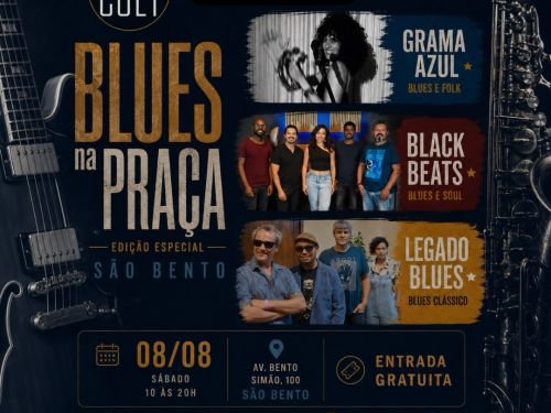 Foto para o evento "Blues na Praça in Av Bento Simão" com apresentação de gramazulfolkblues, legadoblues e blackbeats, no dia 08 de agosto