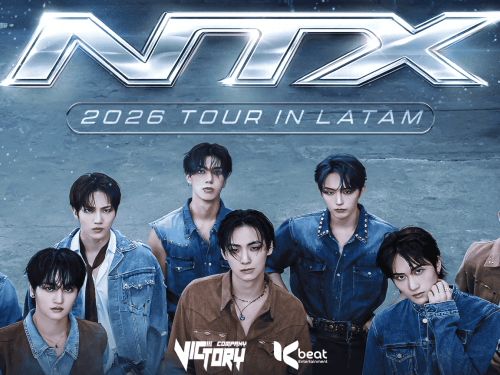 Foto de capa do grupo NTX para a tour 2026 "In Latam"