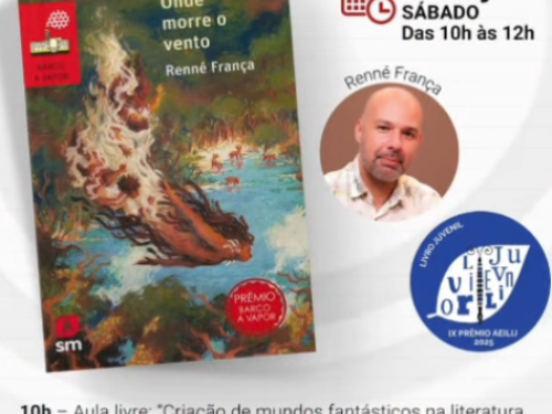 Foto de capa de divulgação para o lançamento do livre "Onde o vento morre" no dia 18 de julho na livraria da aletria