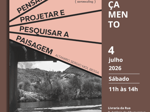 Foto do livro "Pensar, projetar e pesquisar a paisagem" para o lançamento no dia 4 de julho 