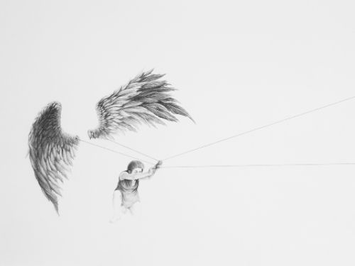 Obra de Wanda Tofani 2019 - Ressonancias VIII - Lápis sobre papeç (100x70)