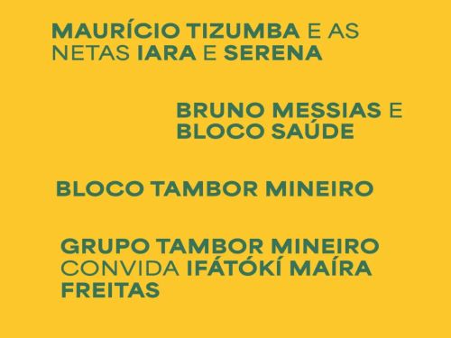 Fotos com os nomes das apresentações 
