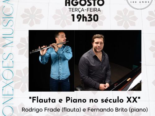 Foto de capa para o encontro "Flautas e piano no século XX" no conservatório da UFMG