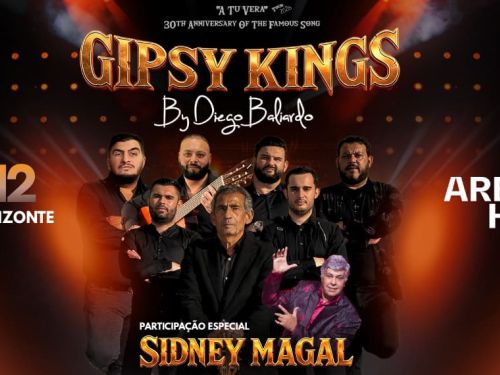 Foto de capa para o show dos artistas "Gipsy Kings e Sidney Maga" nomeado como "A Tu Vera" no dia 4 de dezembro 