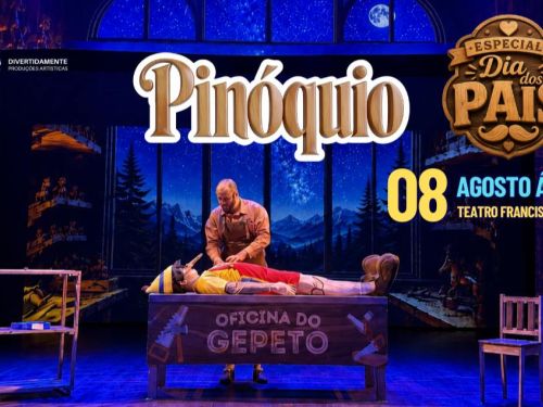 Foto de capa para o espetáculo infantil: Pinóquio, no Teatro Francisco Nunes 