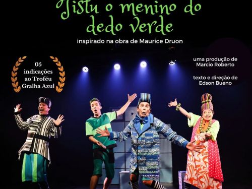 Foto de capa para divulgação do espetáculo "Tistu: O menino do dedo verde" no CCBB
