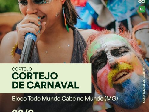 Foto do Cortejo de Carnaval do Bloco Todo Mundo Cabe no Mundo 